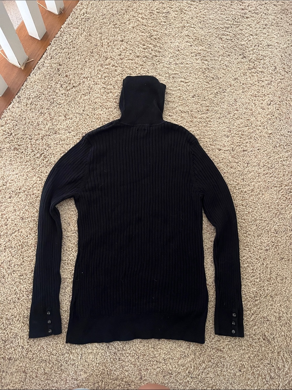 croft & barrow Black Ribbed Turtleneck Sweater